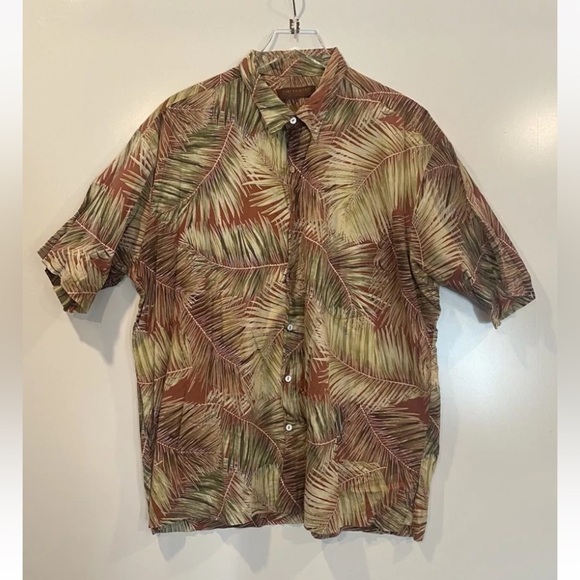 Vintage Tori Richard Hawaiian Camp Shirt Tropical Palm Print Mens 2XL (968) - Picture 1 of 5